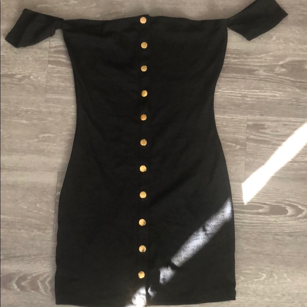 Black off shoulder dress